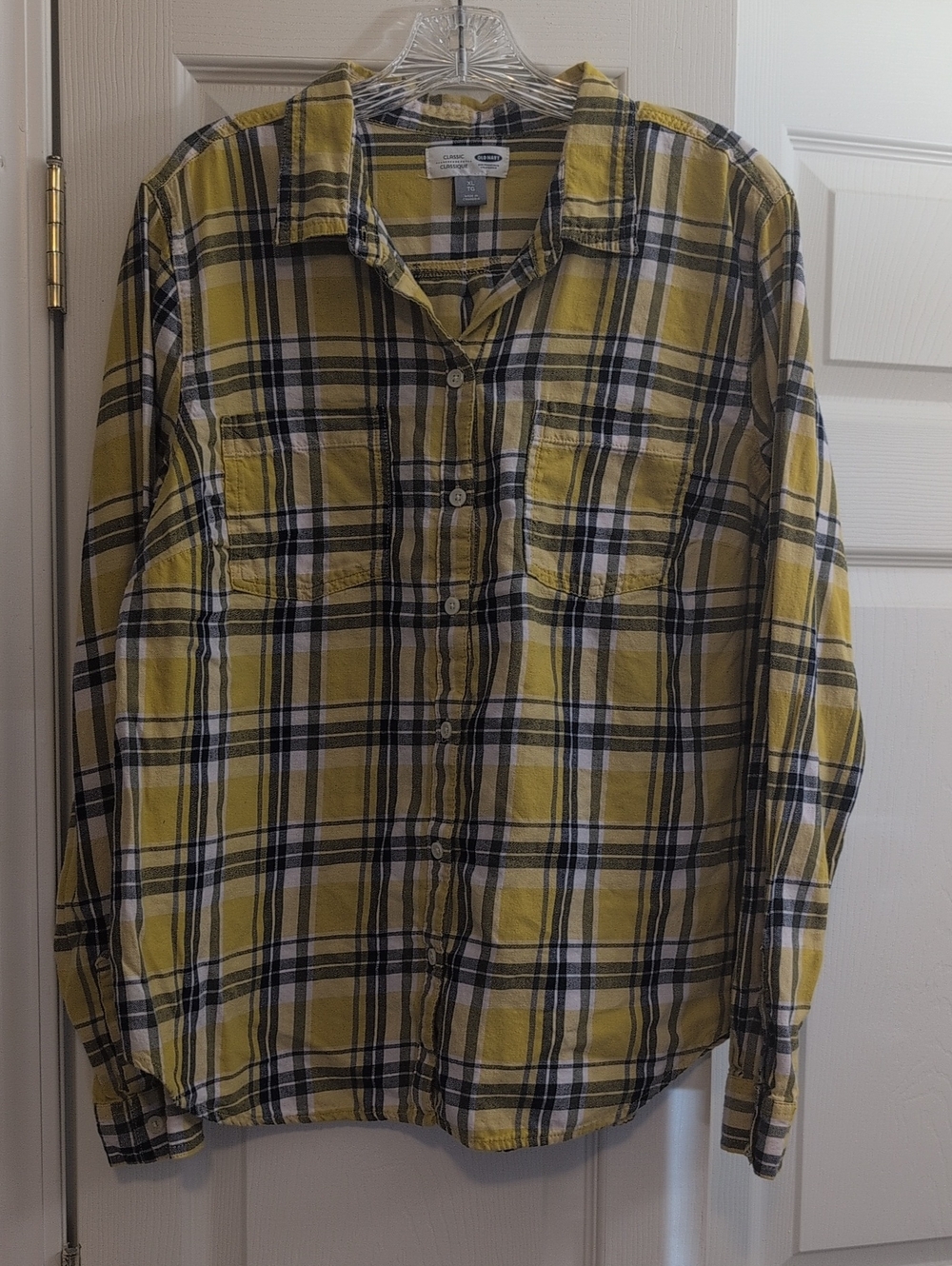 Old Navy Yellow Plaid Button-Down Shirt